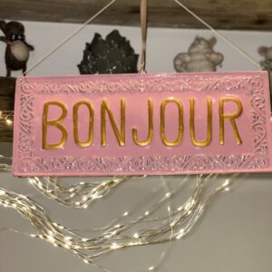 Pink Bonjour wall sign