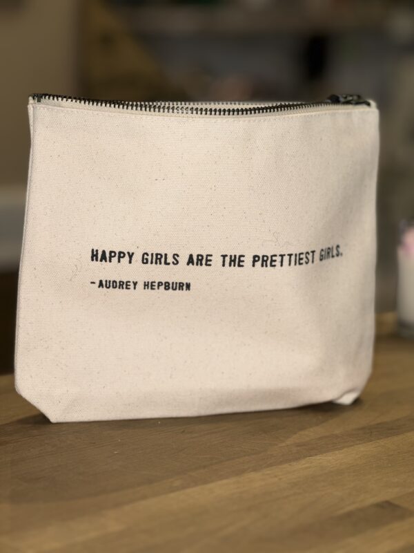 HAPPY GIRLS (AUDREY HEPBURN) CANVAS ZIP BAG