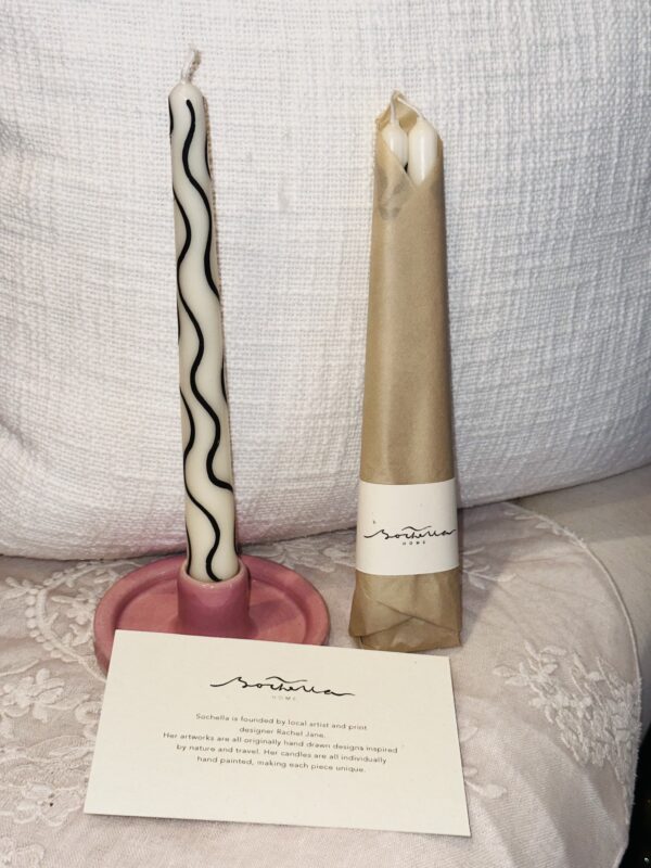SOCHELLA HAND PAINTED DINNER CANDLES (SET OF 2)