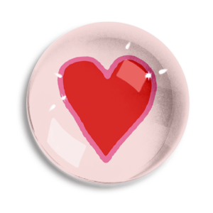 CRAYON HEART CRYTAL DOME PAPERWEIGHT