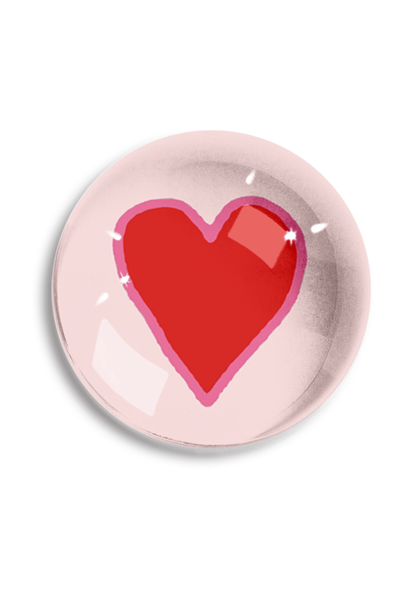 CRAYON HEART CRYTAL DOME PAPERWEIGHT