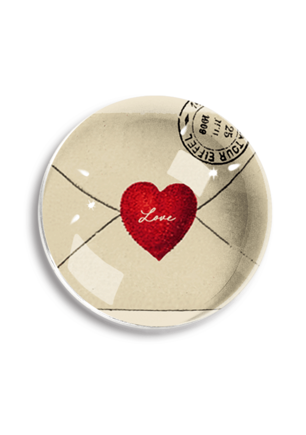 LOVE ENVELOPE CRYSTAL DOME PAPERWEIGHT