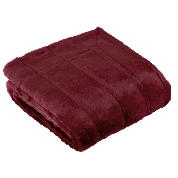 EMPRESS FAUX FUT THROW - RUBY - Image 4