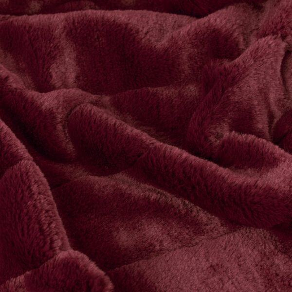 EMPRESS FAUX FUT THROW - RUBY - Image 3