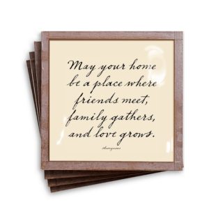 MAY YOUR HOME COPPER & GLASS COASTERS (SET OF 4)