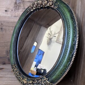 VINTAGE LOOK EMERALD GREEN MIRROR