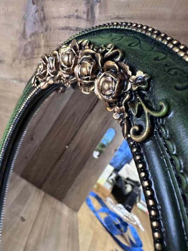 VINTAGE LOOK EMERALD GREEN MIRROR - Image 2