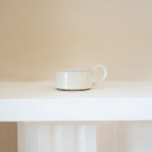 STONEWARE TEA LIGHT CUP - MILK WHITE