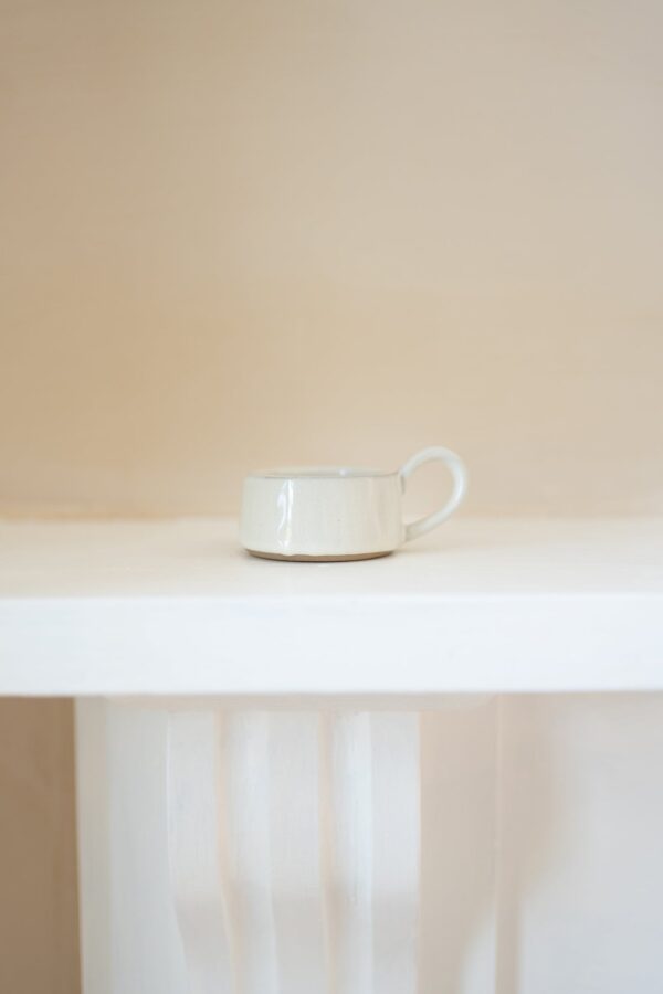 STONEWARE TEA LIGHT CUP - MILK WHITE