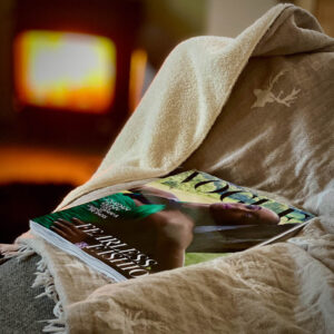 STAG FLEECE LINED THROW - SLATE GREY