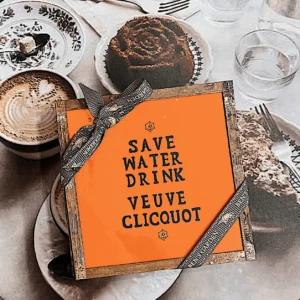 SAVE WATER, DRINK VEUVE CHICQUOT COASTERS - SET OF 4