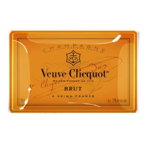 VEUVE CLICQUOT BRUT DECOUPAGE GLASS TRAY - 12”X20”