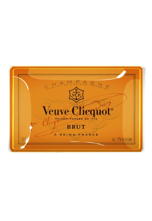 VEUVE CLICQUOT BRUT DECOUPAGE GLASS TRAY - 6”X10”