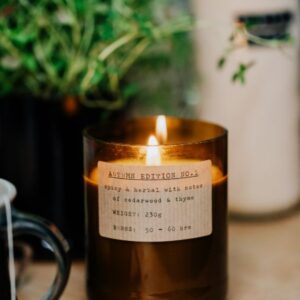LARGE AUTUMN CANDLE - FIRE GLASS