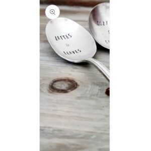 LATTES AND LEAVES - VINTAGE STAMPED SPOON AND TEASPOON