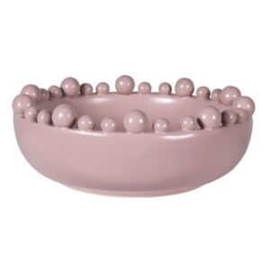 CERAMIC BOBBLE EDGED BOWL - BLUSHED PINK