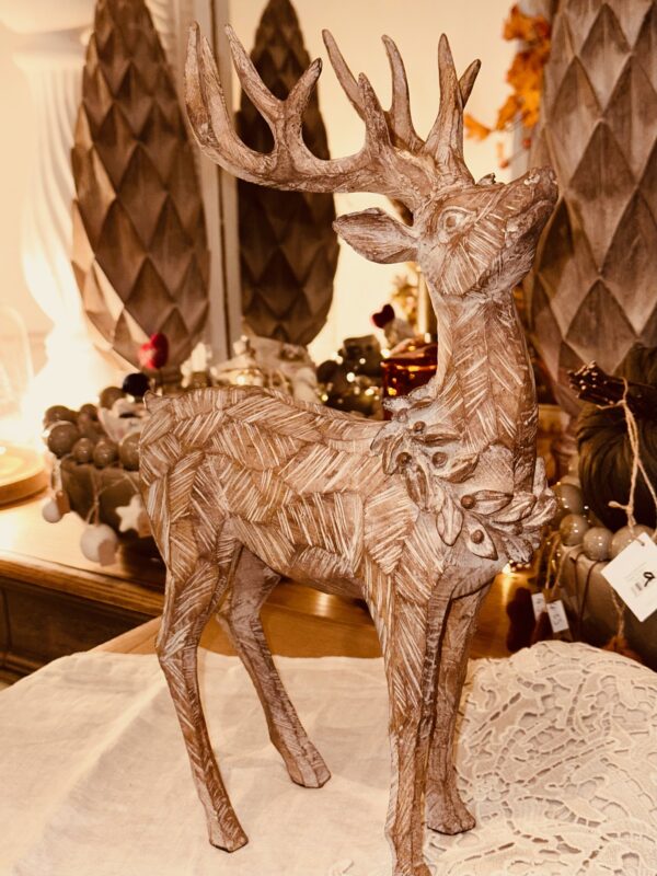 STANDING WOODEN REINDEER